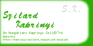 szilard kaprinyi business card